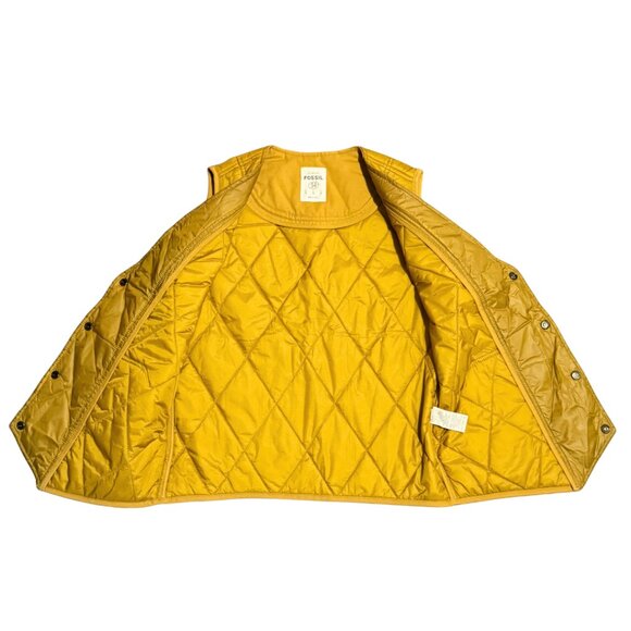 Fossil 54 Quilted Mustard Snap Vest – Size Small – Like New - Picture 9 of 14